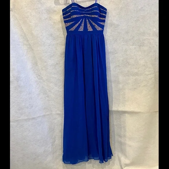 Aidan by Aidan Mattox | Dresses | Aidan Blue Strapless Maxi Dress Size |  Poshmark